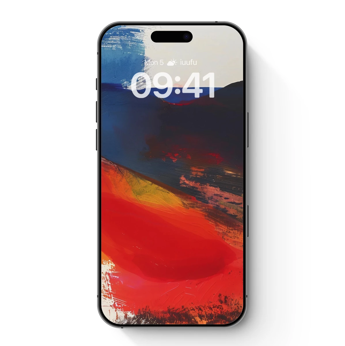 Abstract Horizon: Fiery Red and Midnight Blue