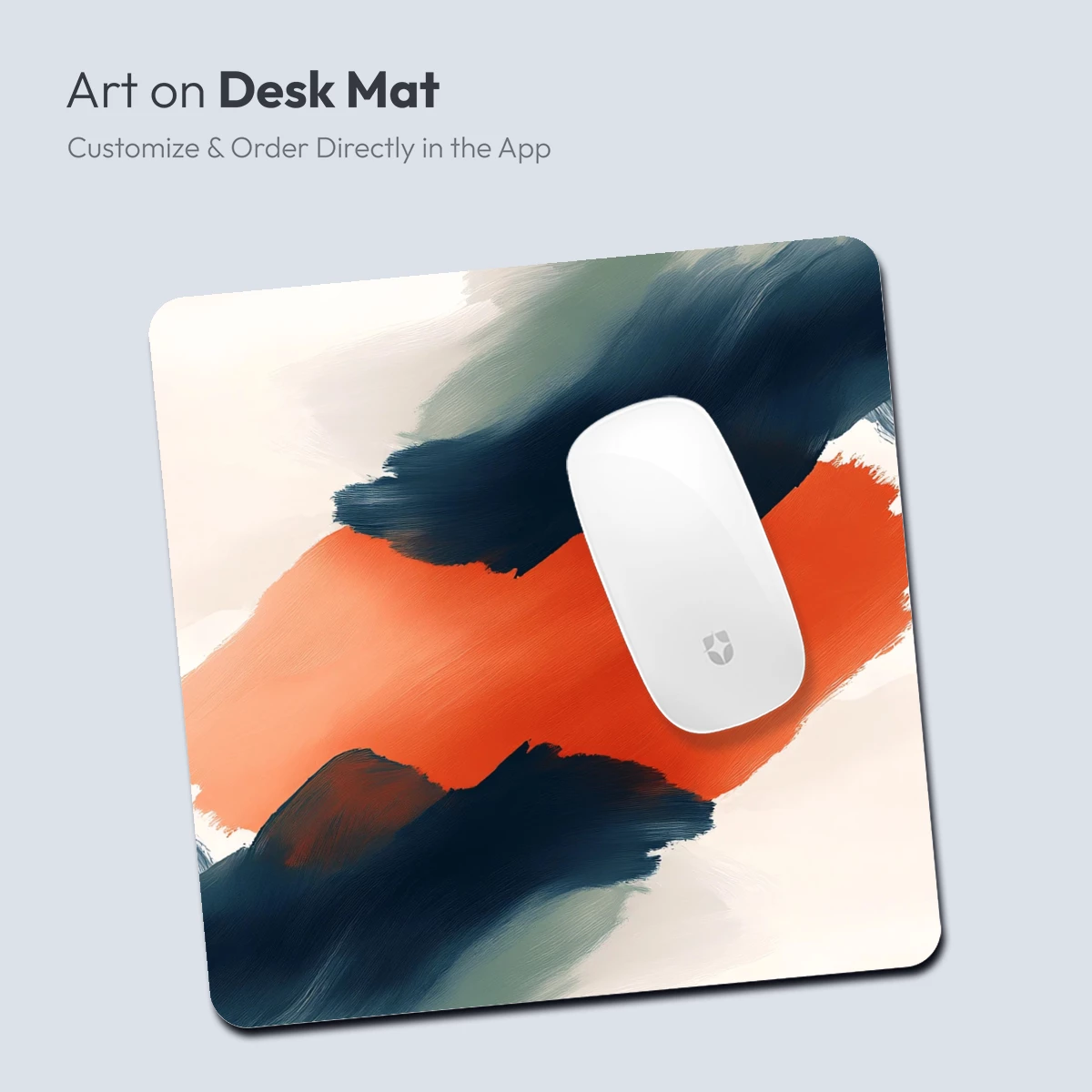 Abstract Horizon: Orange and Navy Brushstrokes - Image 4