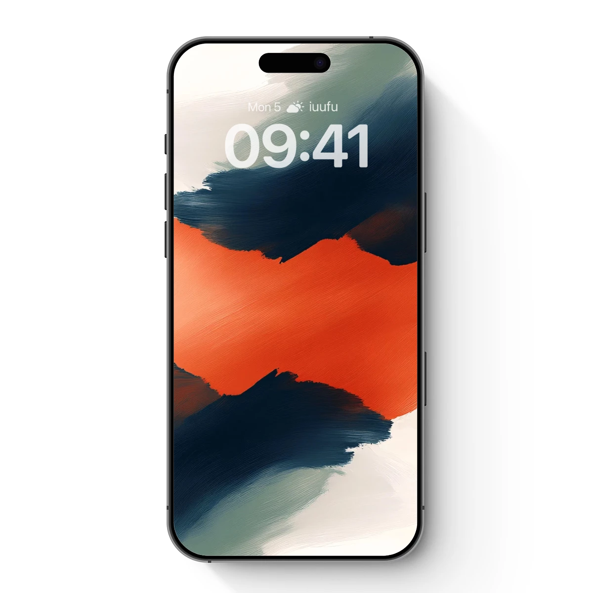 Abstract Horizon: Orange and Navy Brushstrokes