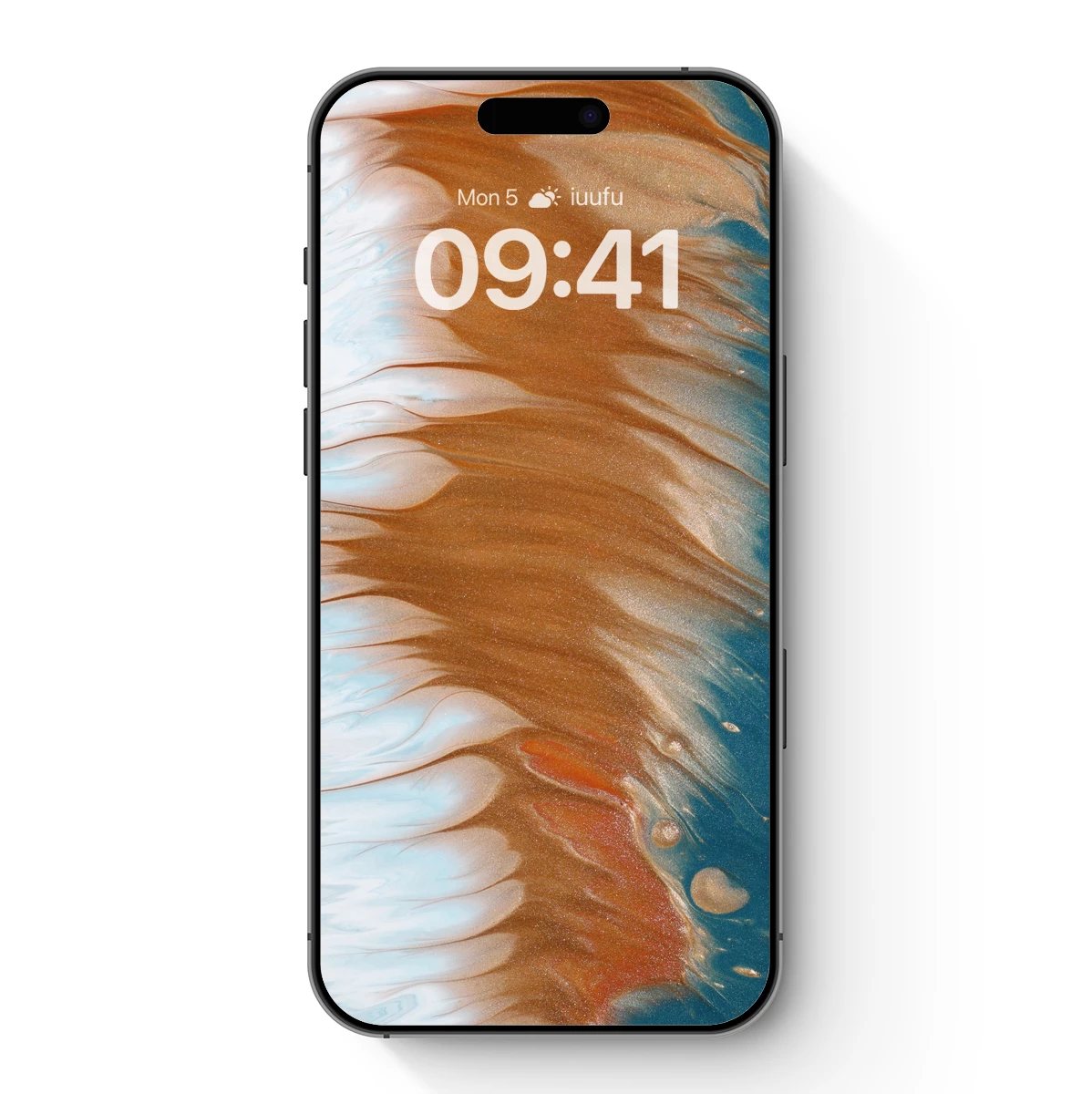 Fluid Fusion: Copper and Teal Abstract Waves