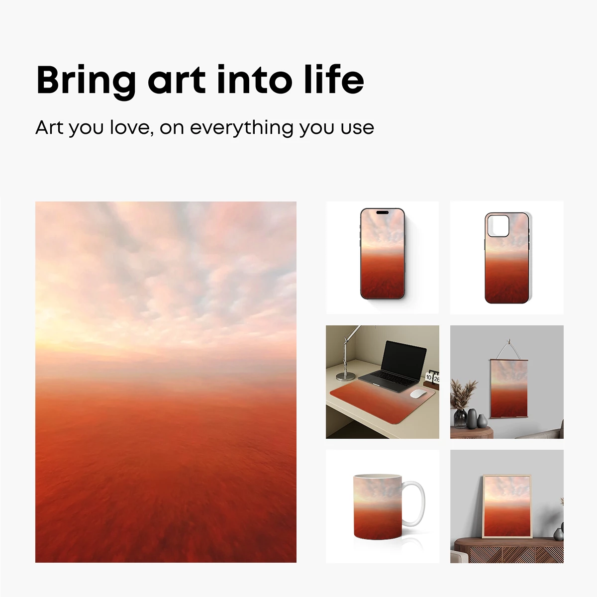 Crimson Horizon: Ethereal Sunset Over Red Sands - Image 2