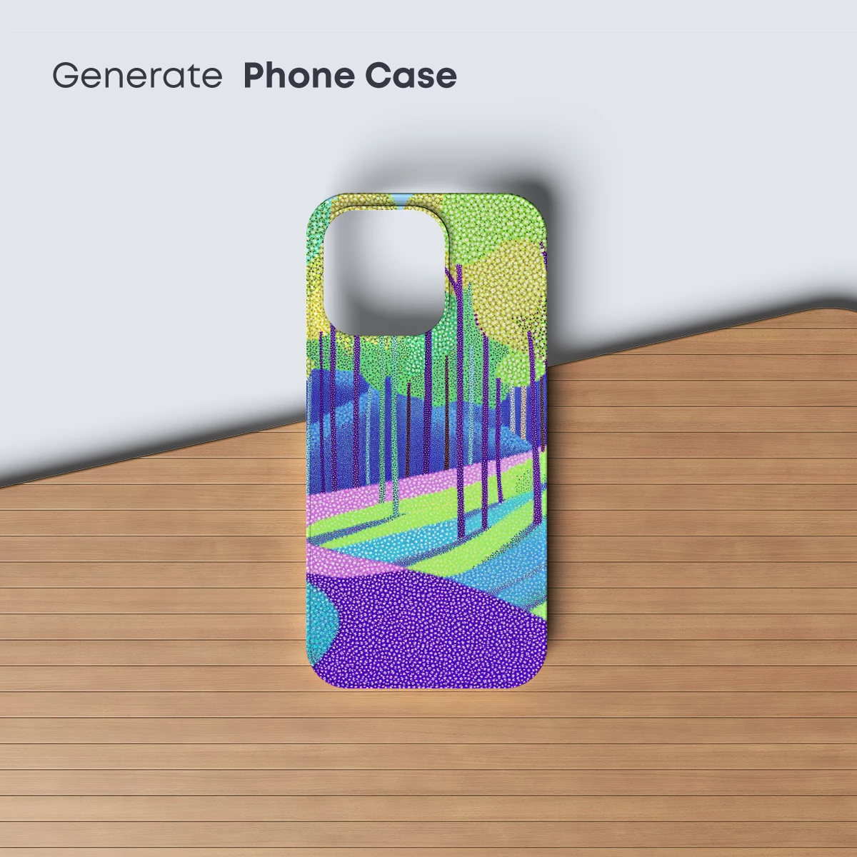 Dot-Painted Forest Path: A Vibrant Journey Through Nature's Palette - Image 3