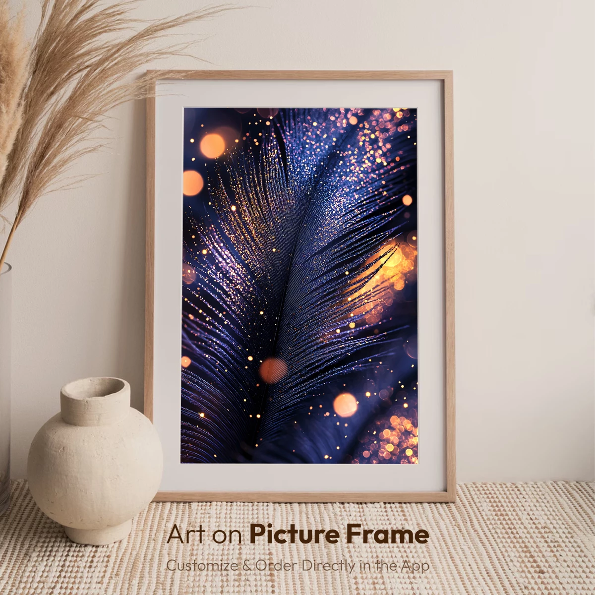 Glowing Feather Symphony: Mystical Bokeh Art - Image 7