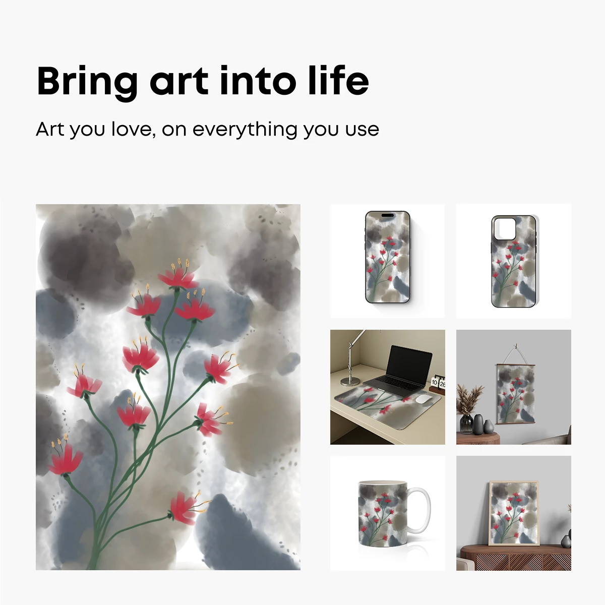 Cloud-Born Blossoms: Ethereal Floral Art - Image 2