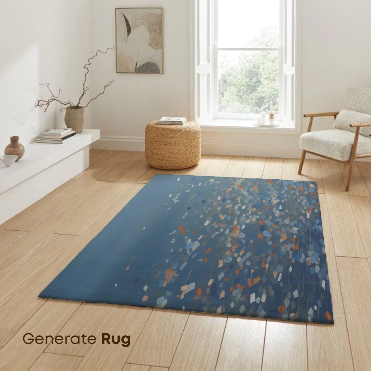 Confetti Rainfall: Abstract Blue Symphony - Image 6