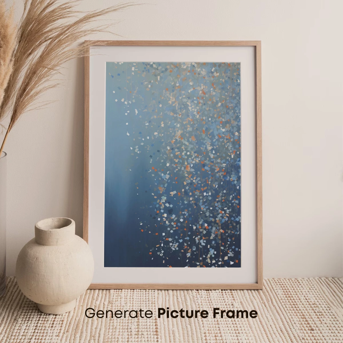 Confetti Rainfall: Abstract Blue Symphony - Image 7