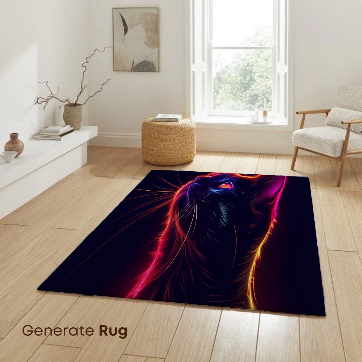 Neon Feline Aura: Electric Glow Cat Art - Image 6