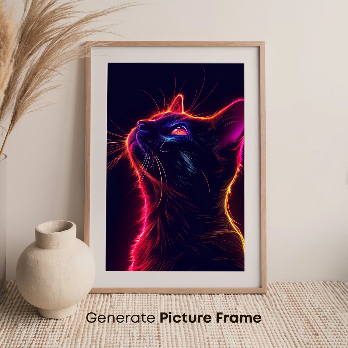 Neon Feline Aura: Electric Glow Cat Art - Image 7