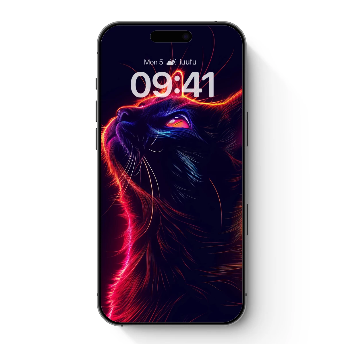 Neon Feline Aura: Electric Glow Cat Art