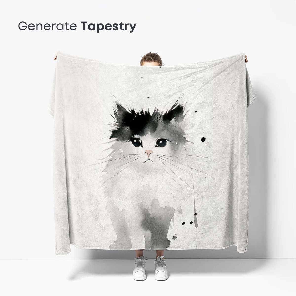 Ink-Splashed Kitten: Whimsical Watercolor Charm - Image 5