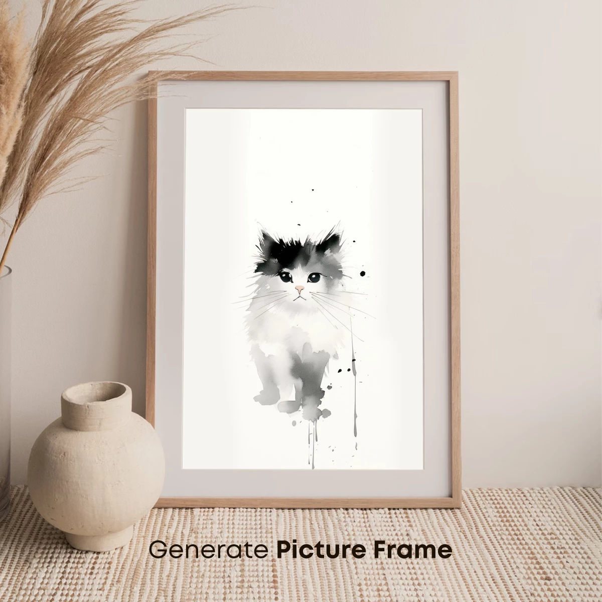 Ink-Splashed Kitten: Whimsical Watercolor Charm - Image 7