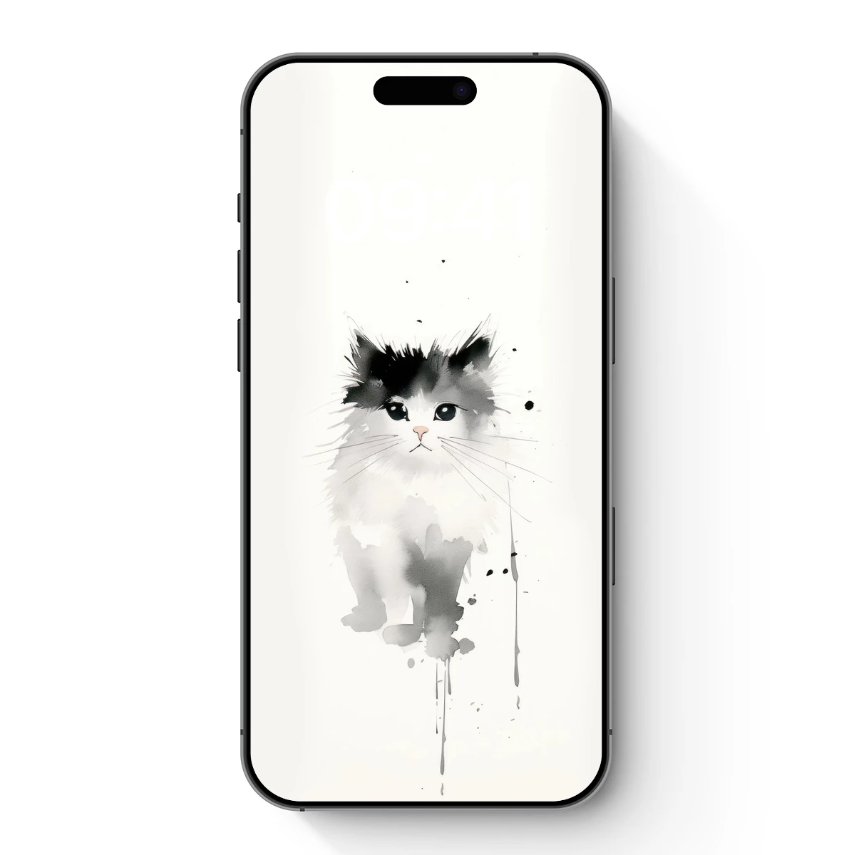 Ink-Splashed Kitten: Whimsical Watercolor Charm