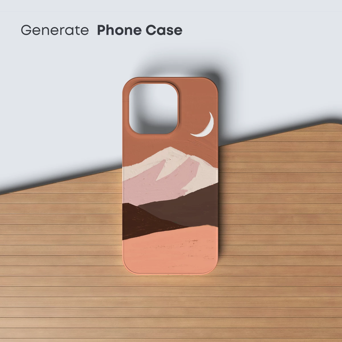 Desert Moonrise: Abstract Terracotta Landscape - Image 3