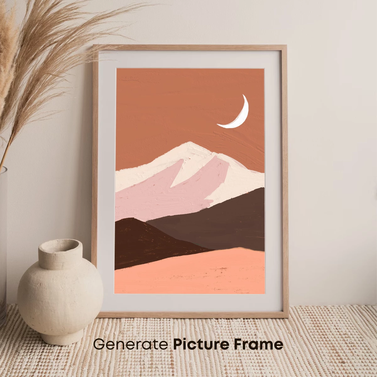 Desert Moonrise: Abstract Terracotta Landscape - Image 7
