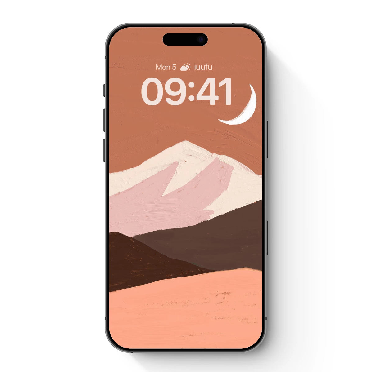 Desert Moonrise: Abstract Terracotta Landscape