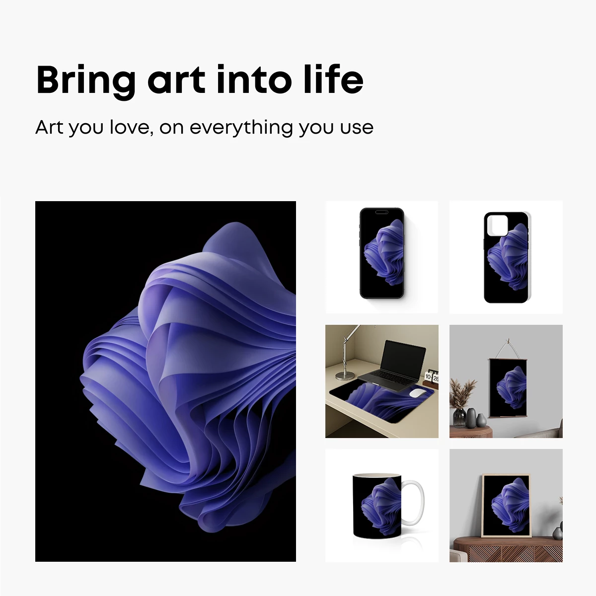 Ethereal Blue Whispers: Abstract Sculptural Waves - Image 2