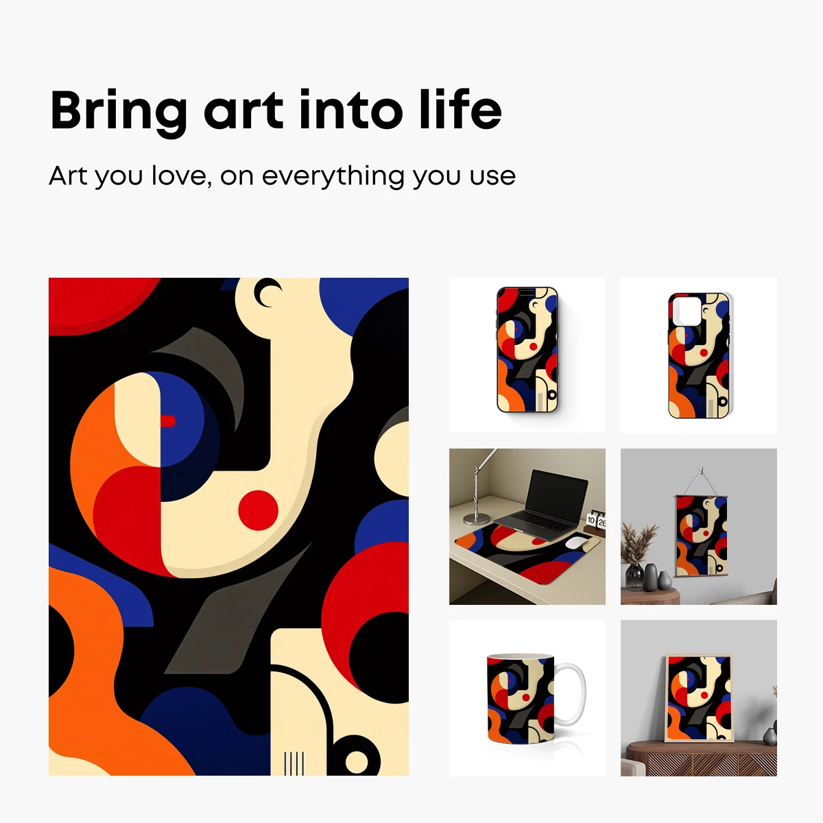 Abstract Fusion: Bold Shapes and Vibrant Colors