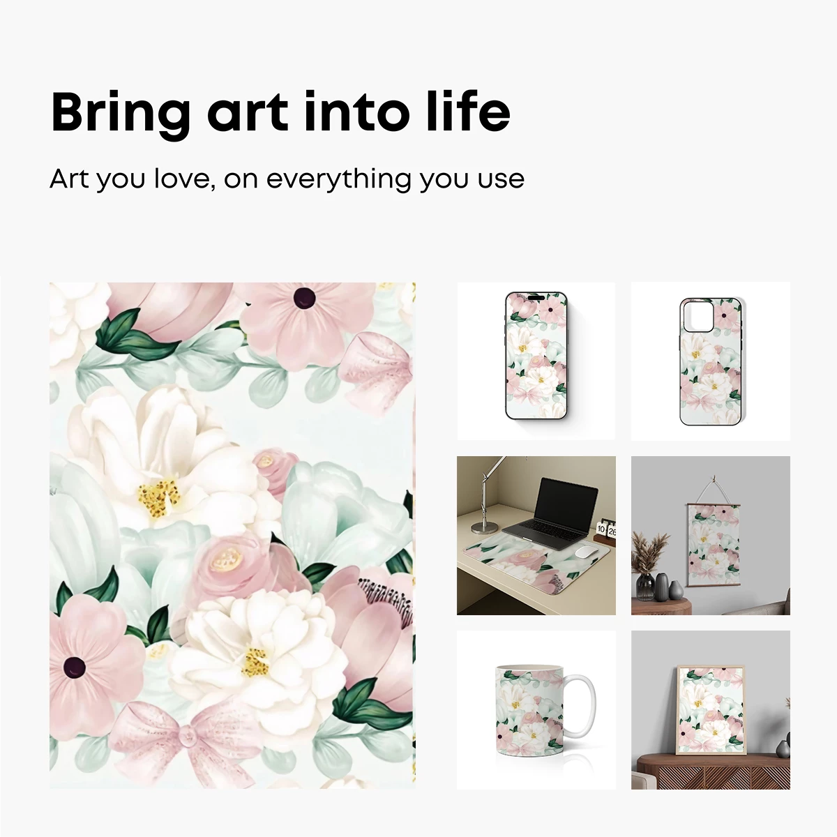 Elegant Floral Symphony in Pastel Hues - Image 2