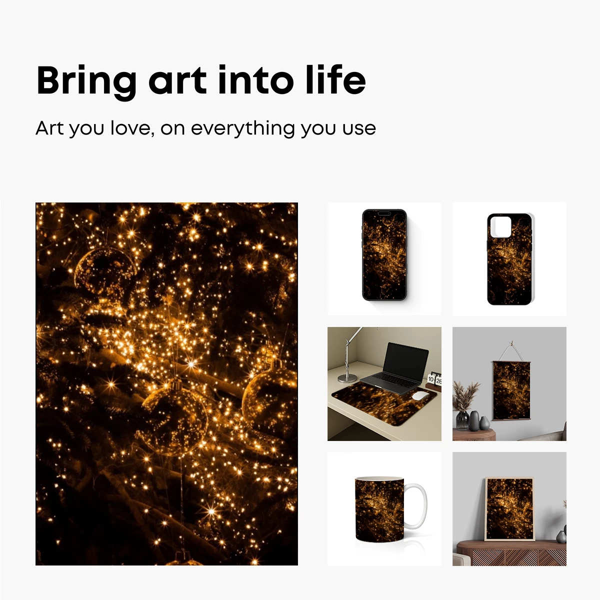 Golden Twilight Ornaments: Festive Sparkle in Night's Embrace - Image 2