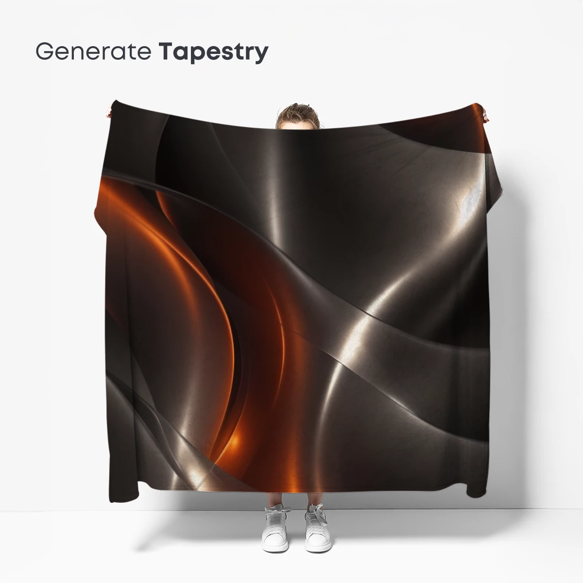 Ethereal Silk Waves: Copper and Silver Fusion - Image 5