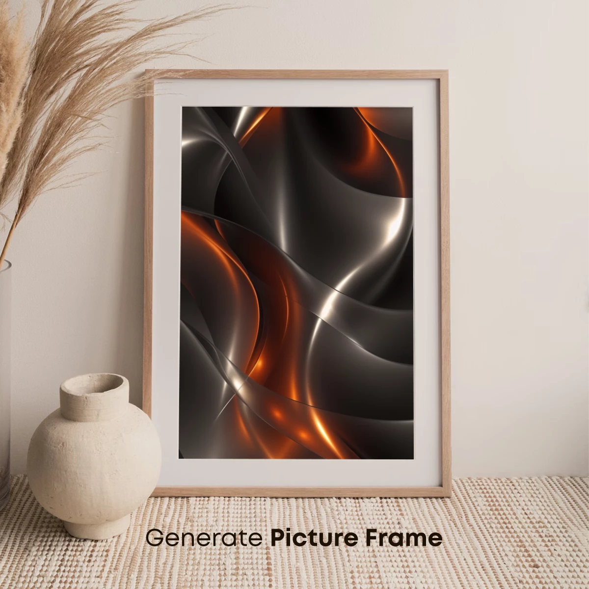 Ethereal Silk Waves: Copper and Silver Fusion - Image 7