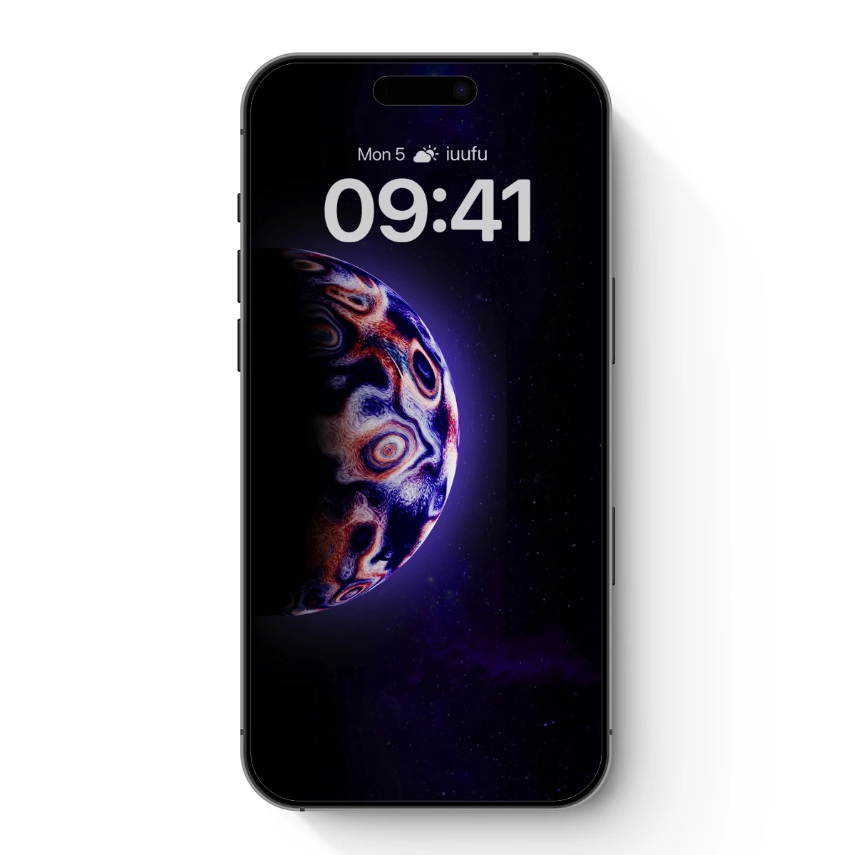 Cosmic Marble: Swirling Planet in Night's Embrace