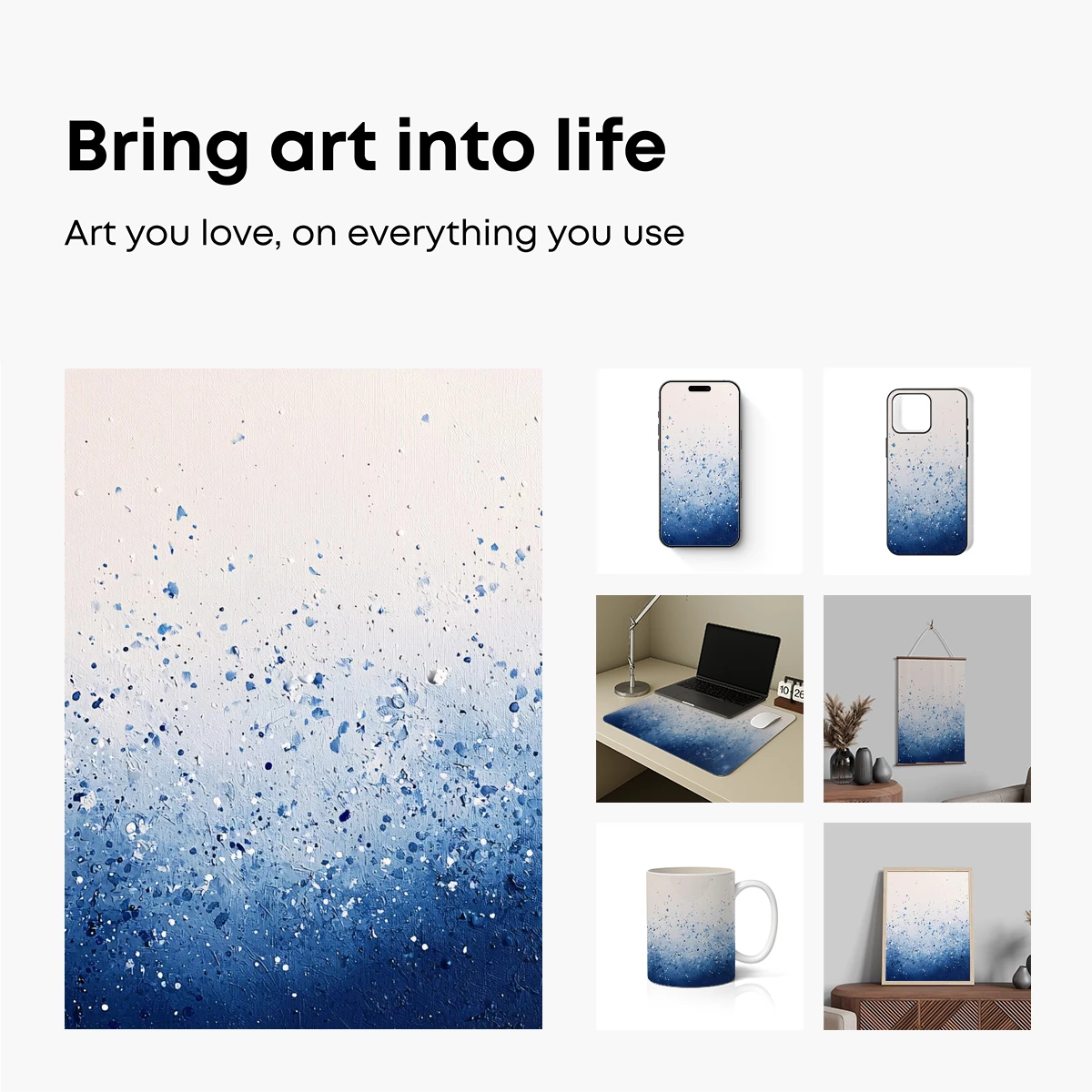 Blue Gradient Splatter: Abstract Artistry in Motion - Image 2