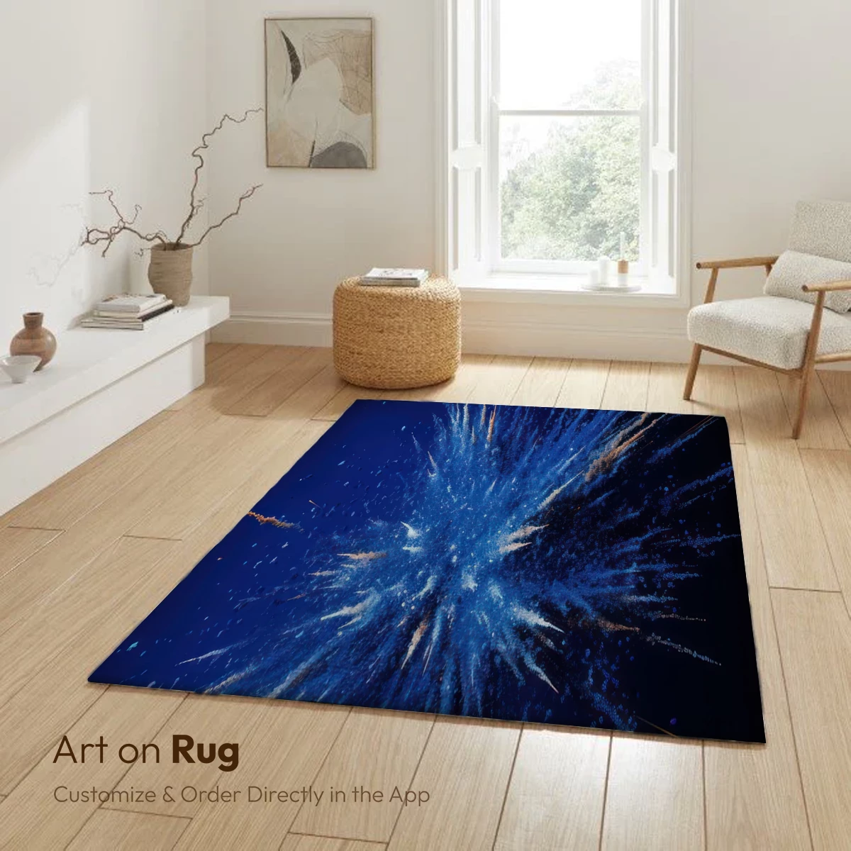Blue Firework Burst: Night Sky Spectacle - Image 5