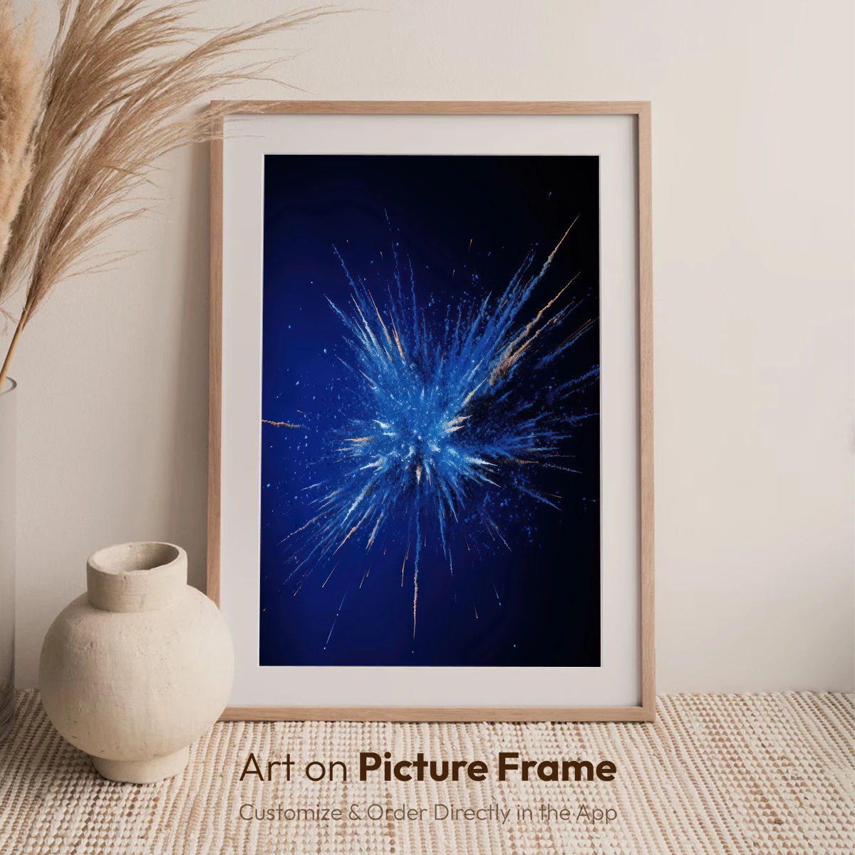 Blue Firework Burst: Night Sky Spectacle - Image 6