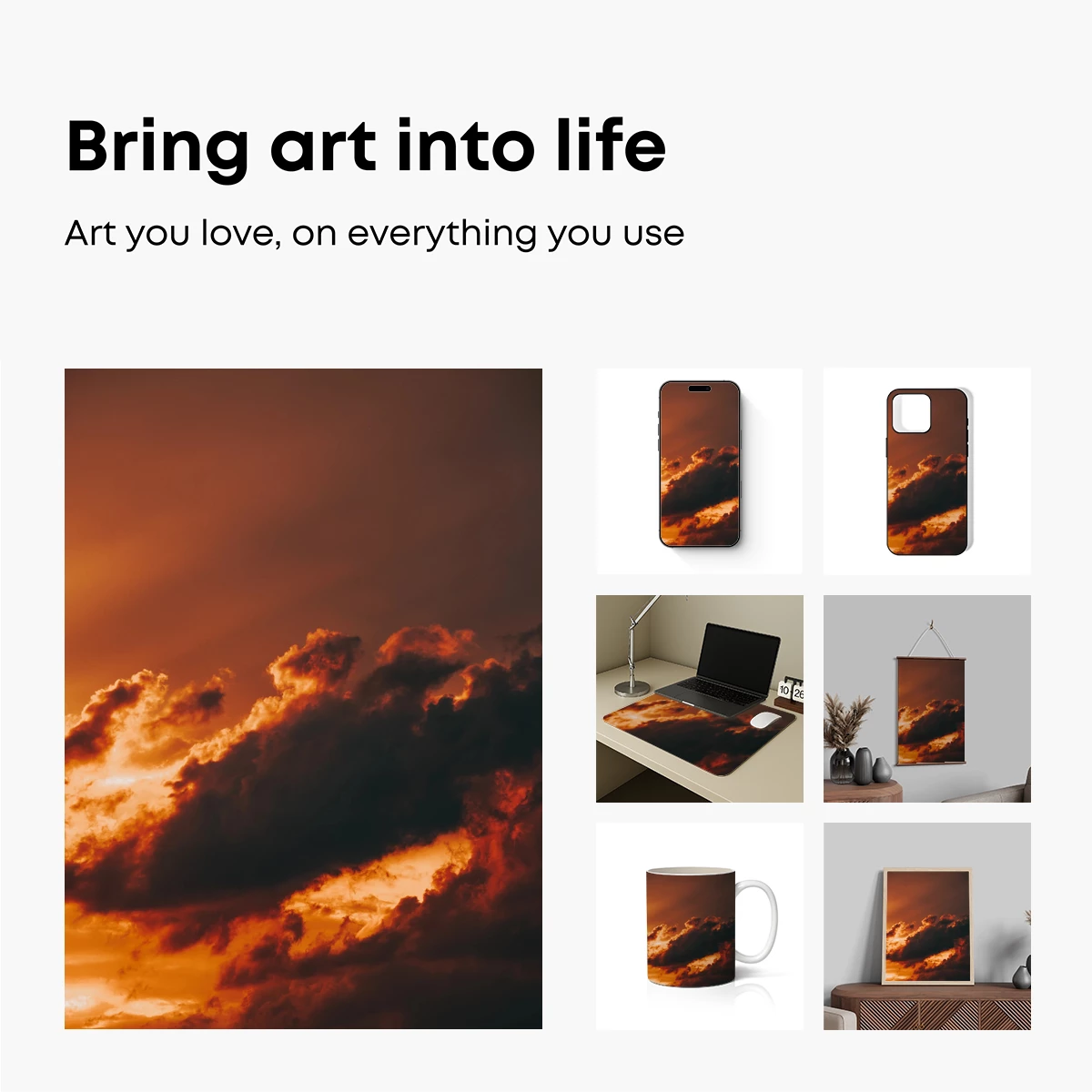 Fiery Sunset Symphony: Clouds Ablaze - Image 2