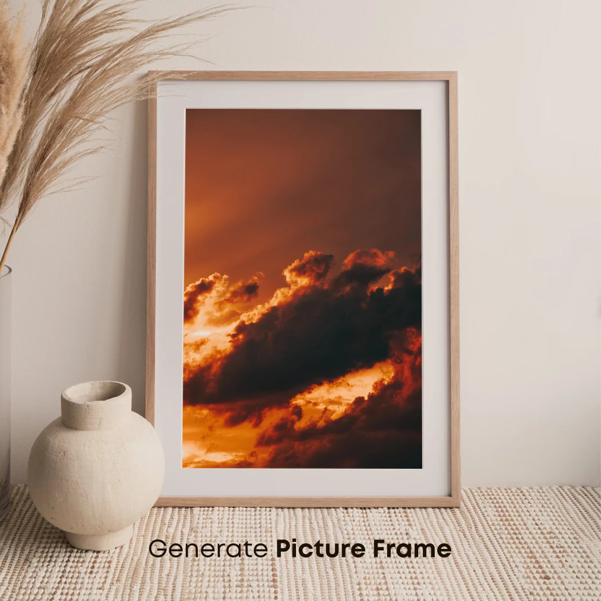 Fiery Sunset Symphony: Clouds Ablaze - Image 7