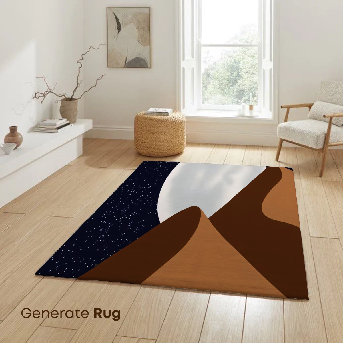 Desert Moonrise: Minimalist Night Landscape - Image 6