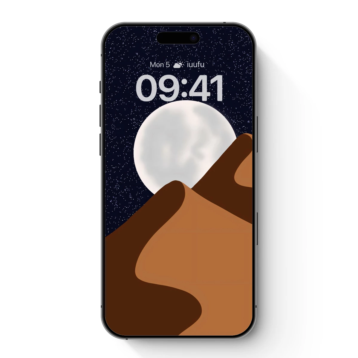 Desert Moonrise: Minimalist Night Landscape