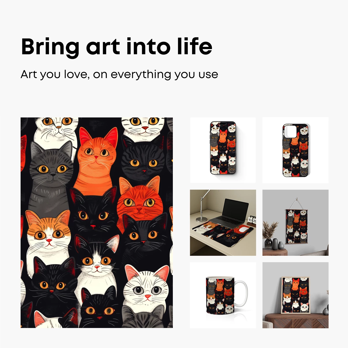 Feline Symphony: A Kaleidoscope of Cat Faces - Image 2