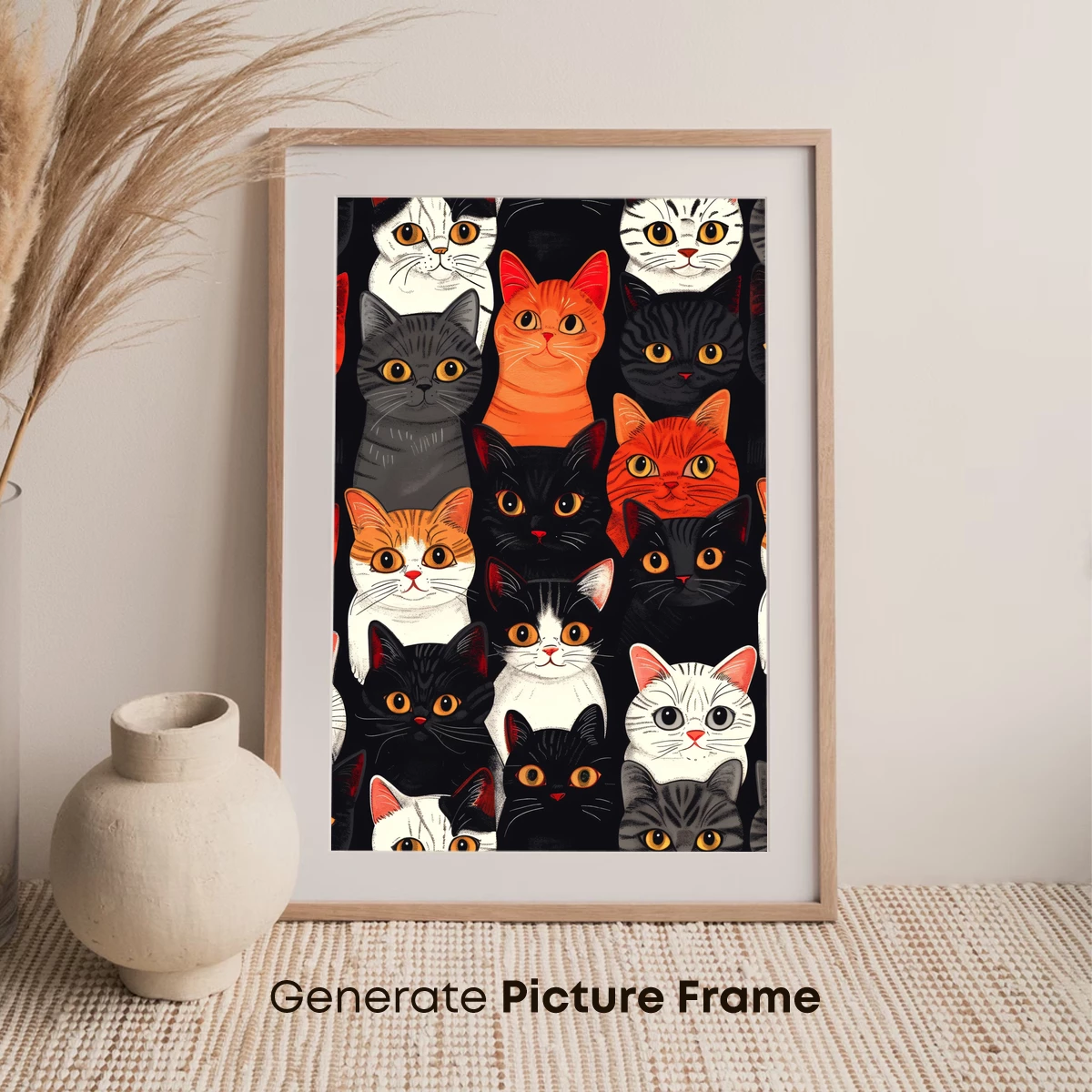 Feline Symphony: A Kaleidoscope of Cat Faces - Image 7