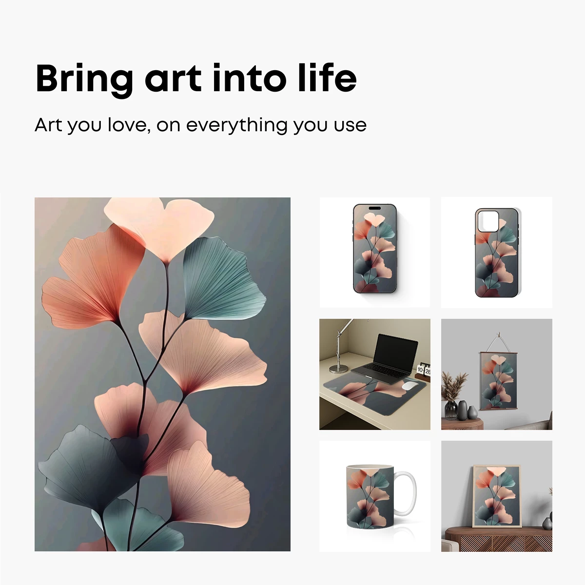 Elegant Ginkgo Symphony in Pastel Hues - Image 2