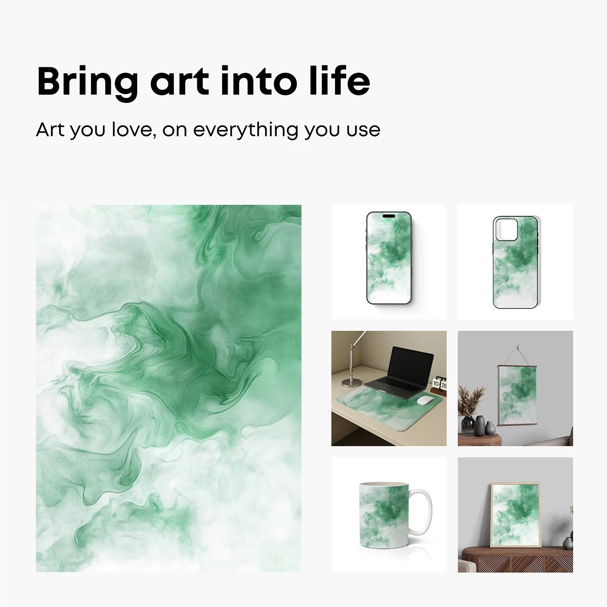 Ethereal Green Mist: A Dance of Smoke and Light - Image 2