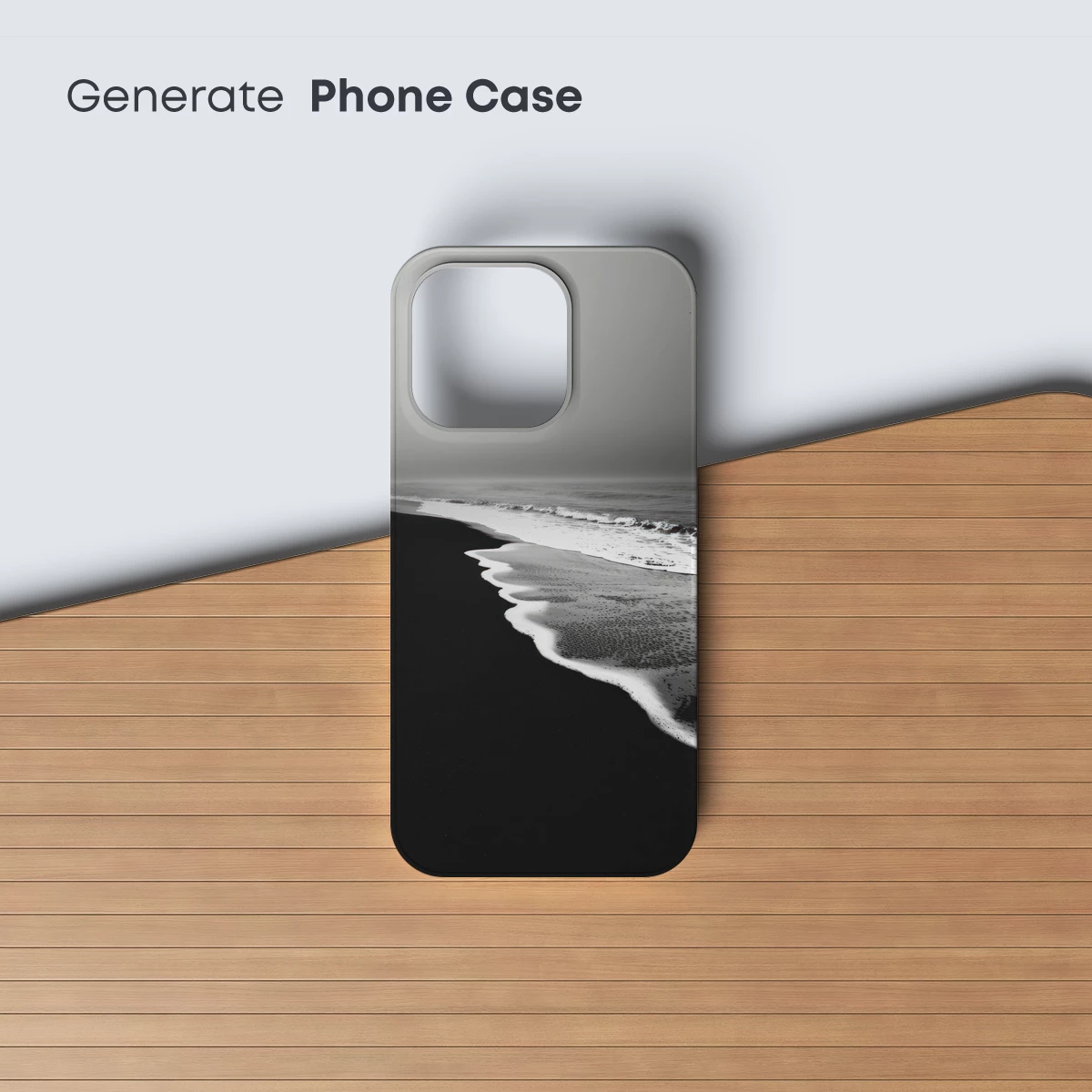 Eternal Black Sands: Monochrome Coastal Serenity - Image 3