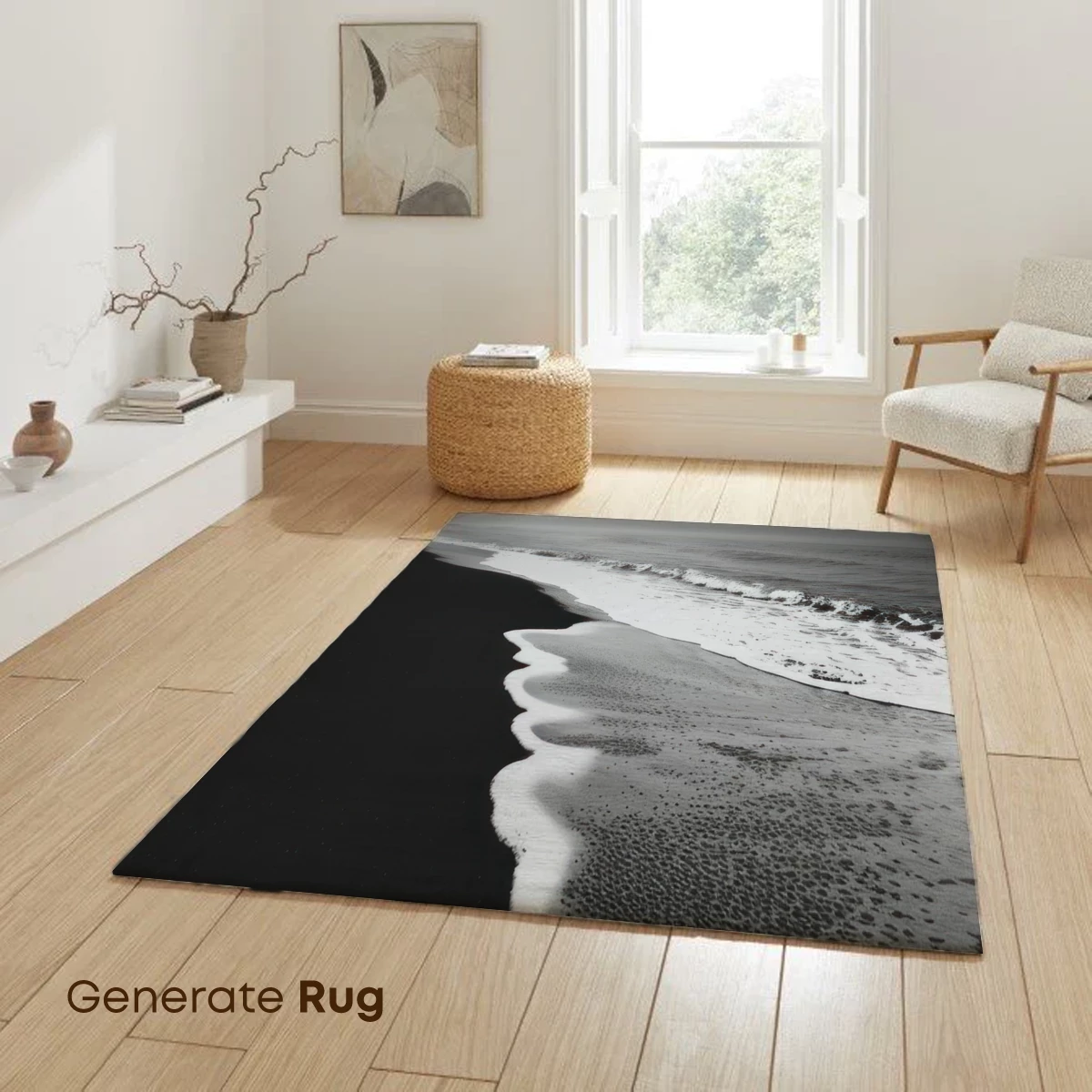 Eternal Black Sands: Monochrome Coastal Serenity - Image 6