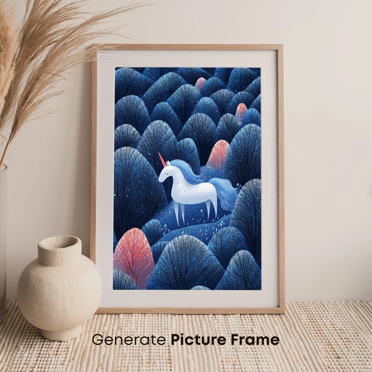 Enchanted Unicorn in Midnight Forest - Image 7