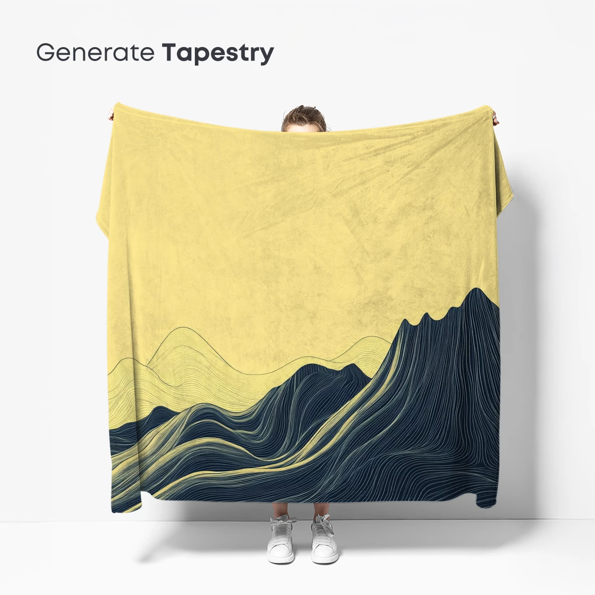 Line Art Mountain Odyssey: Yellow Horizon - Image 5