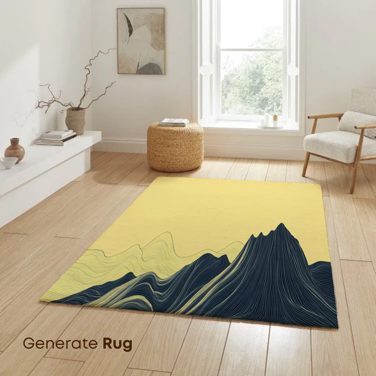 Line Art Mountain Odyssey: Yellow Horizon - Image 6