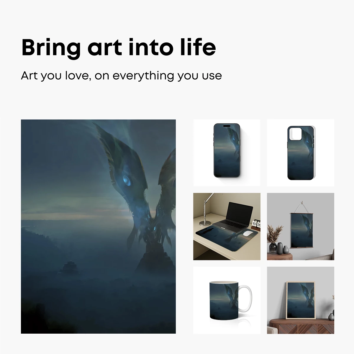 Ethereal Guardian: Man and Beast Before a Mythic Entity - Image 2