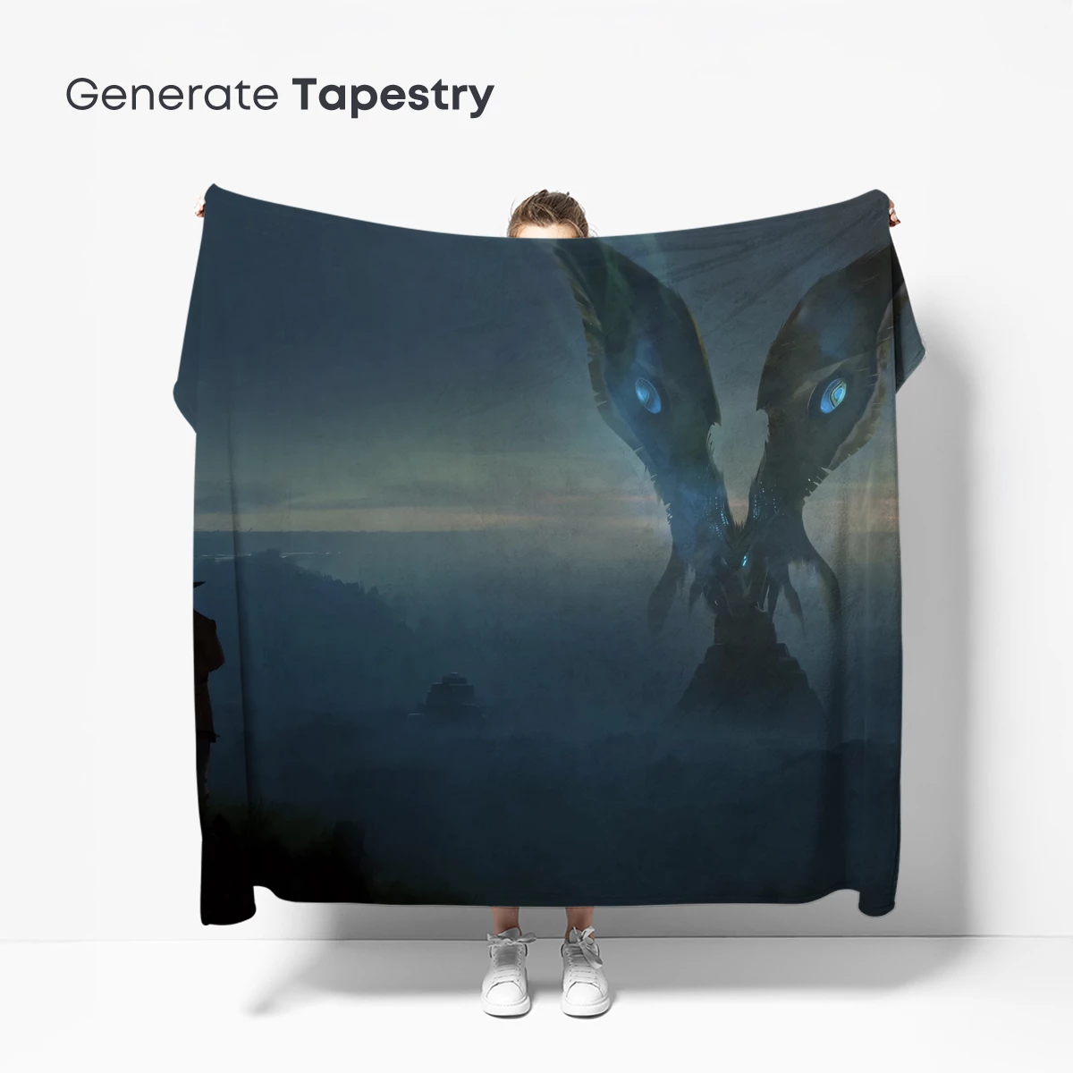 Ethereal Guardian: Man and Beast Before a Mythic Entity - Image 5