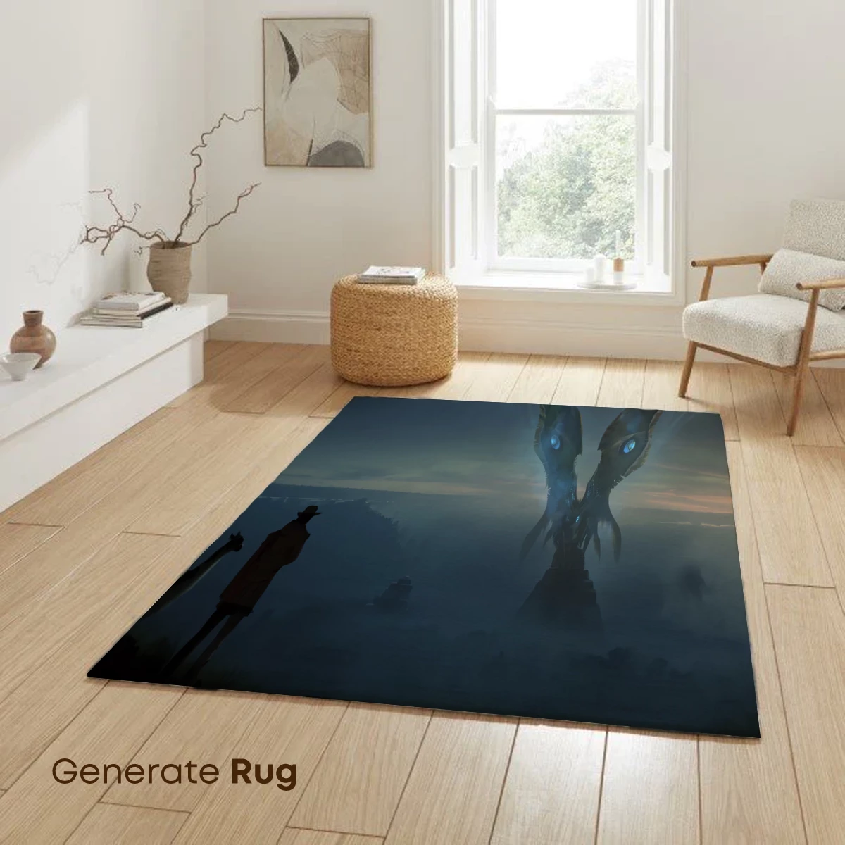 Ethereal Guardian: Man and Beast Before a Mythic Entity - Image 6