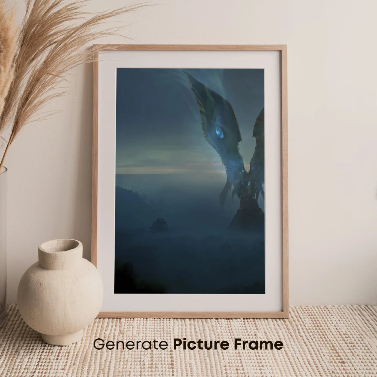 Ethereal Guardian: Man and Beast Before a Mythic Entity - Image 7