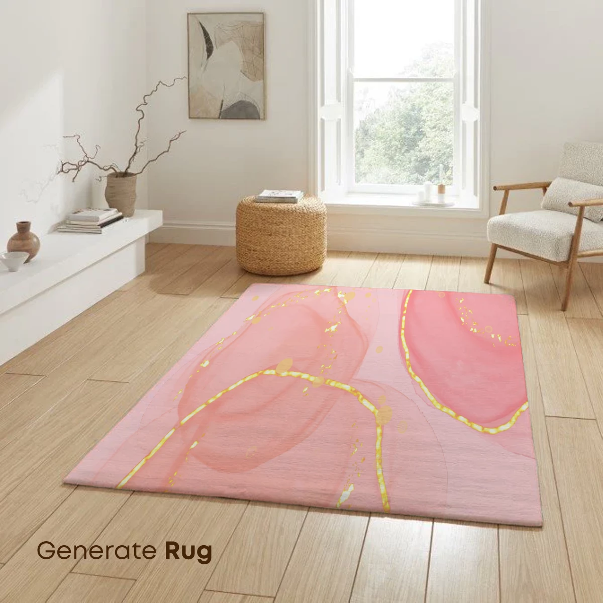 Golden Halo Pink Circles: Ethereal Abstract Art - Image 6