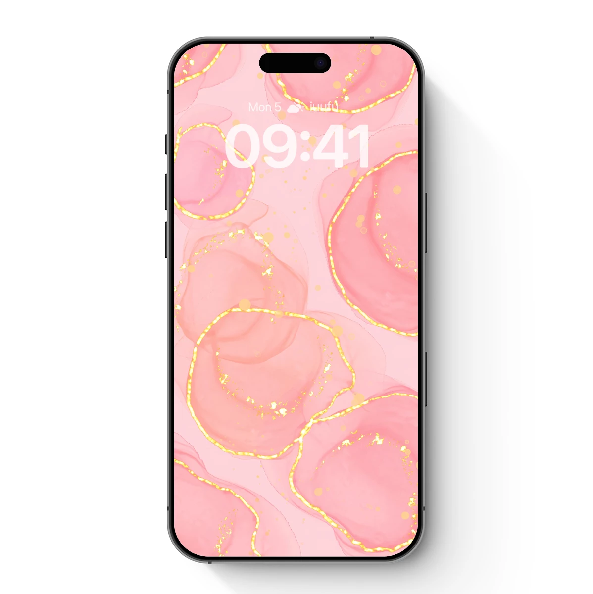 Golden Halo Pink Circles: Ethereal Abstract Art