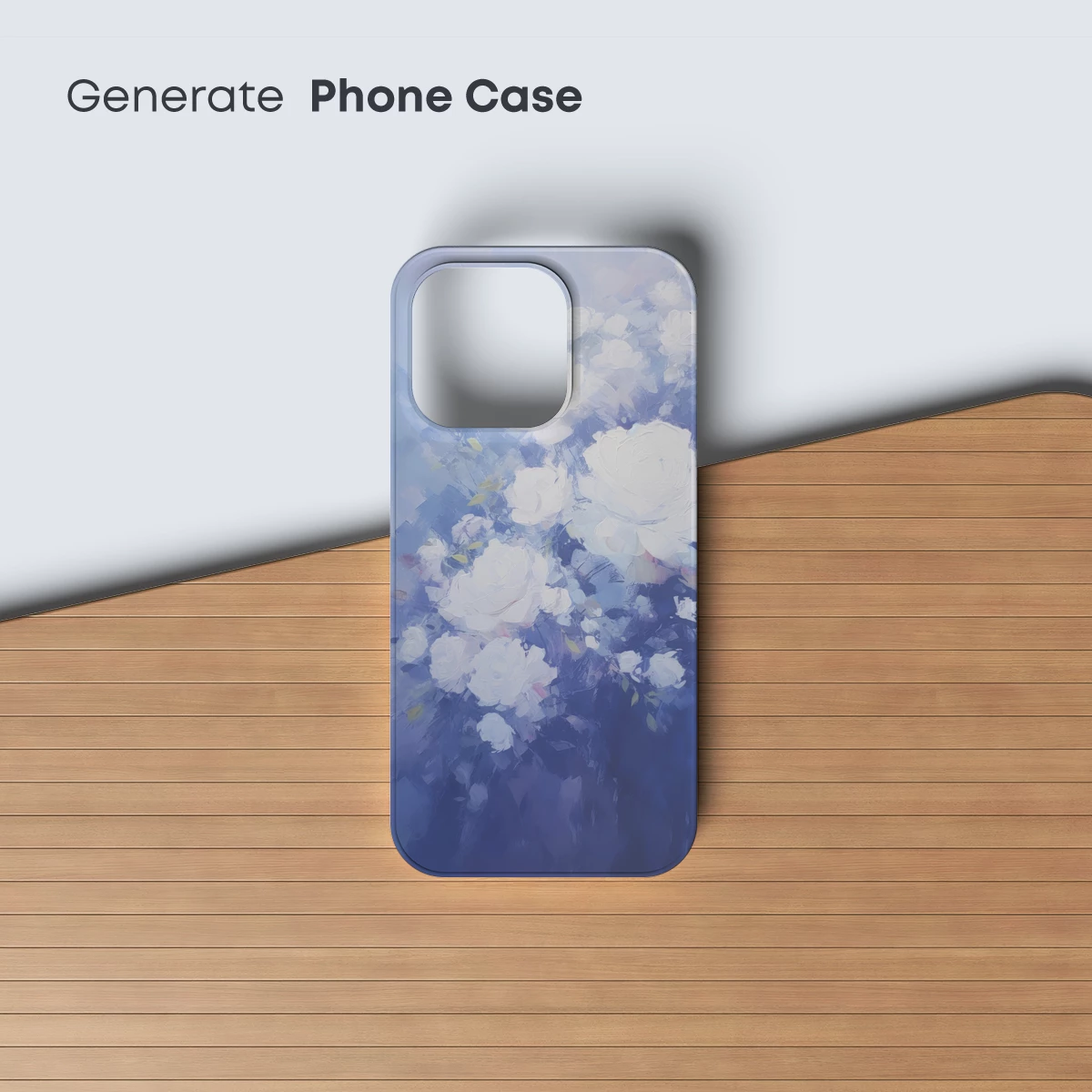 Ethereal White Roses in Blue Hues - Image 3