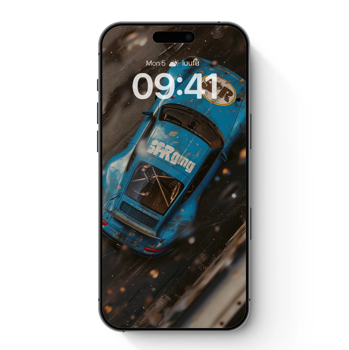 Blue Racer in Rain: Dynamic Speed Art